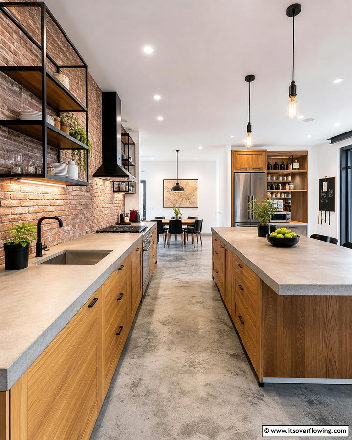 Artistic Concrete Trends - 30 Countertop Colors That Harmonize With Oak Cabinets