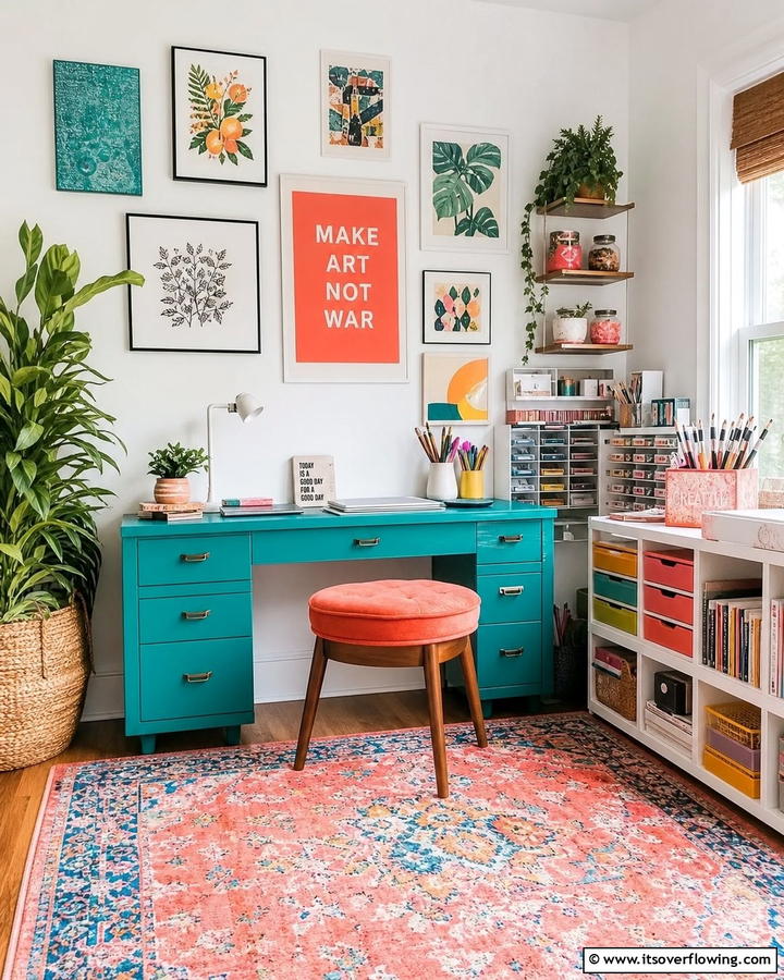 Artistic Creative Decor Office - 21 Small Home Office Ideas for Productive Workspaces