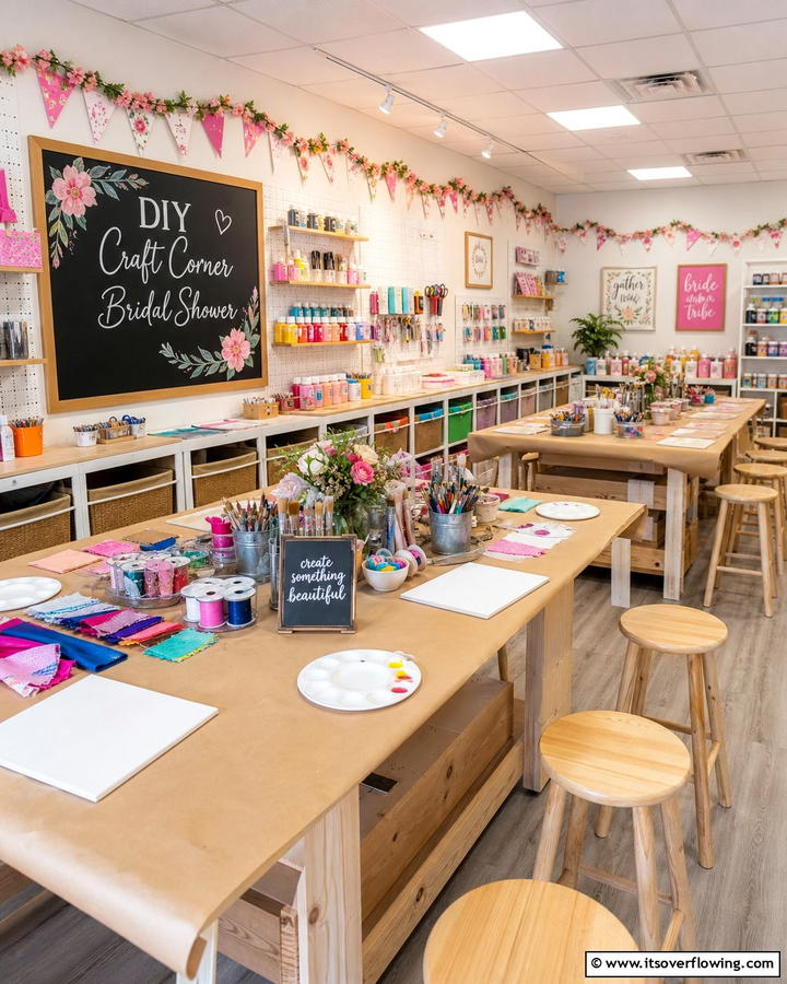 Artistic DIY Craft Corner - 21 Unique Bridal Shower Ideas for Memorable Celebrations
