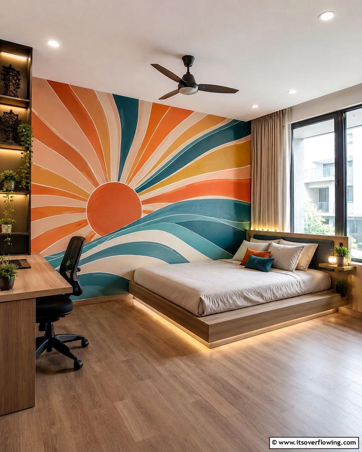 Artistic DIY Wall Murals - 30 Vibrant Boho Teen Bedroom Ideas for Creative Self-Expression