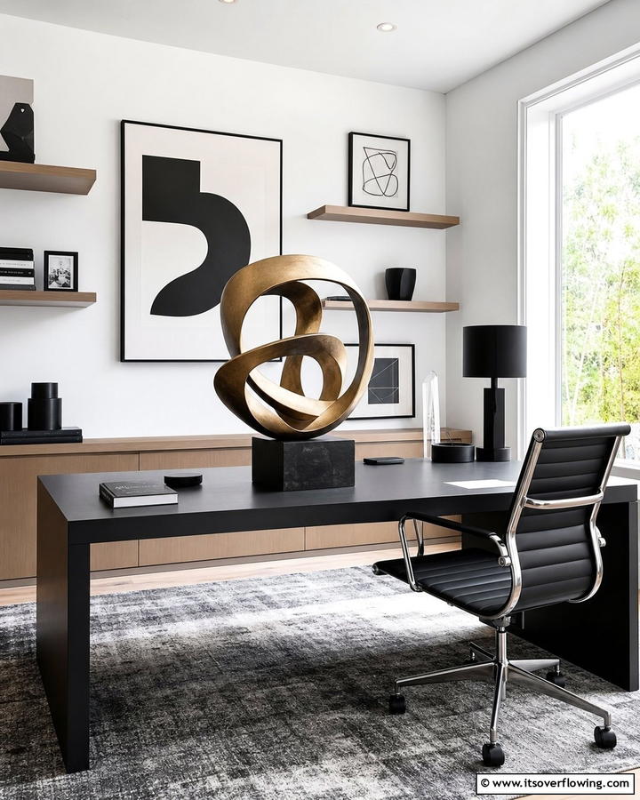Artistic Desk Sculpture Detail - 30 Desk Decor Ideas to Elevate Your Home Office