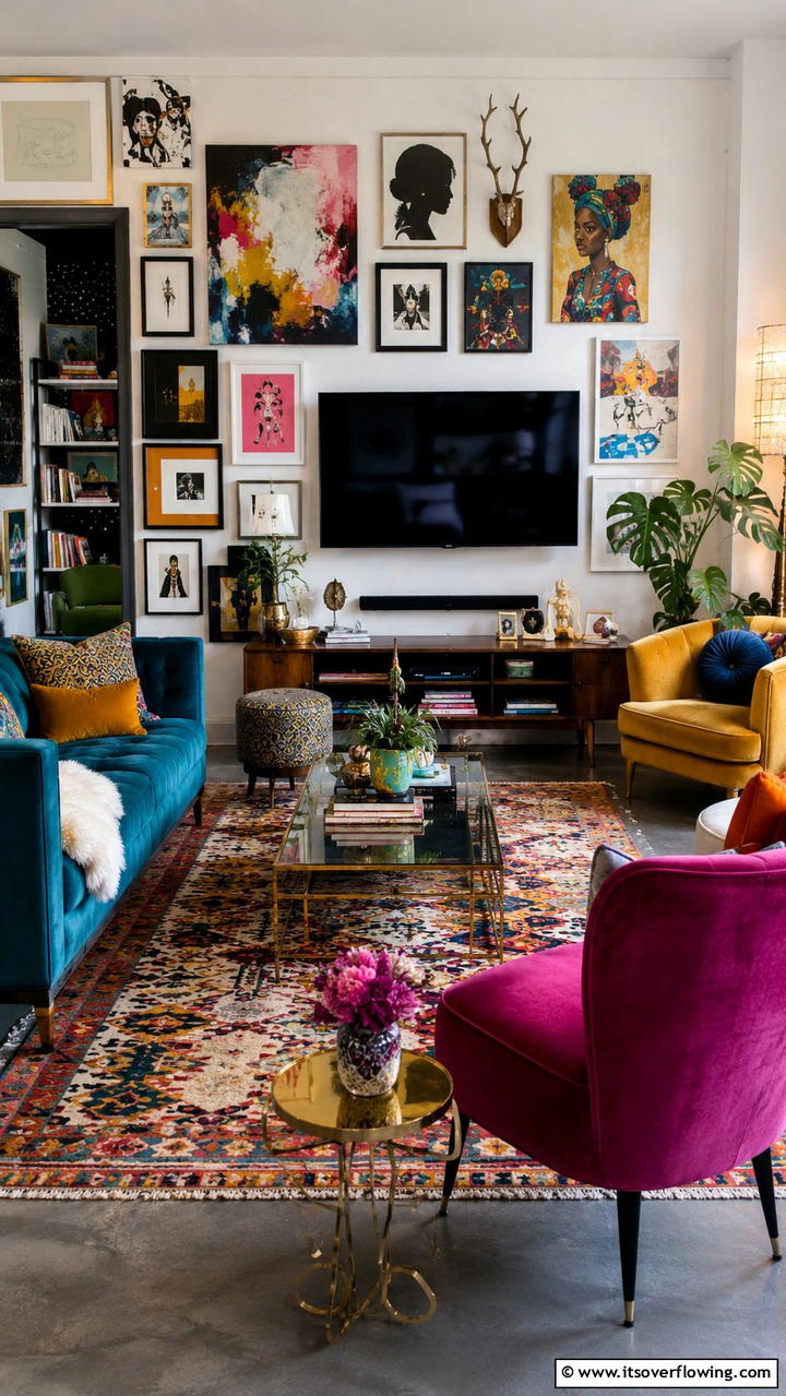Artistic Eclectic Tv Room - 21 Cozy TV Room Ideas for Ultimate Entertainment Spaces