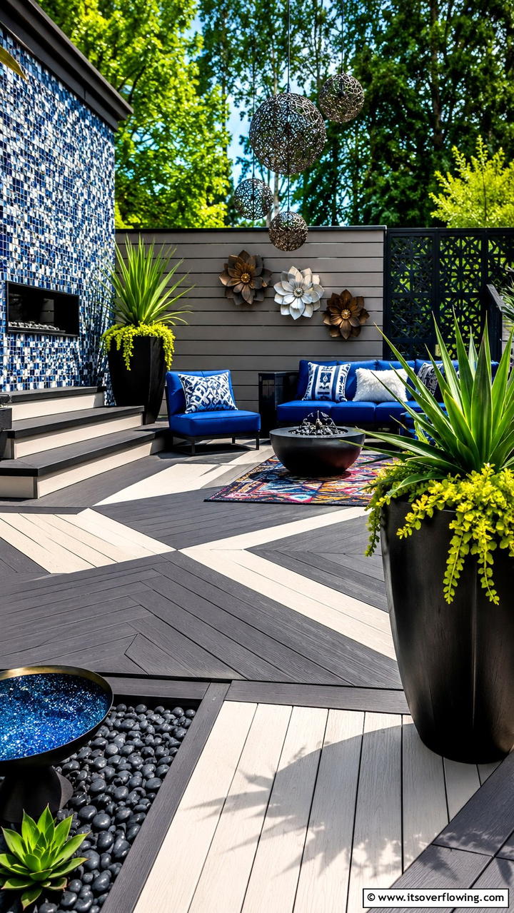 Artistic Expression Composite Deck - 30 Composite Deck Ideas- Stylish and Durable Outdoor Designs
