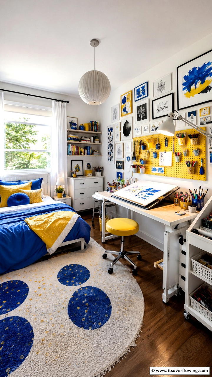 Artistic Expression Corner - 21 Trendy Teen Girl Bedroom Decor Ideas for Personal Style