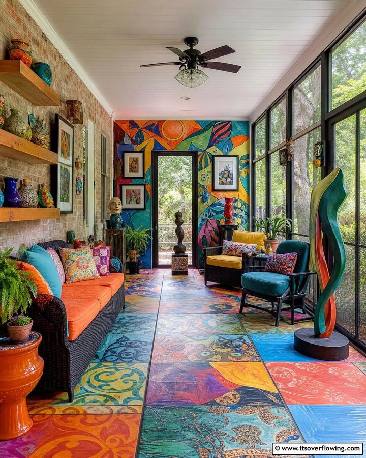 Artistic Expression Nook - 21 Screened-in Porch Ideas for Year-Round Outdoor Living