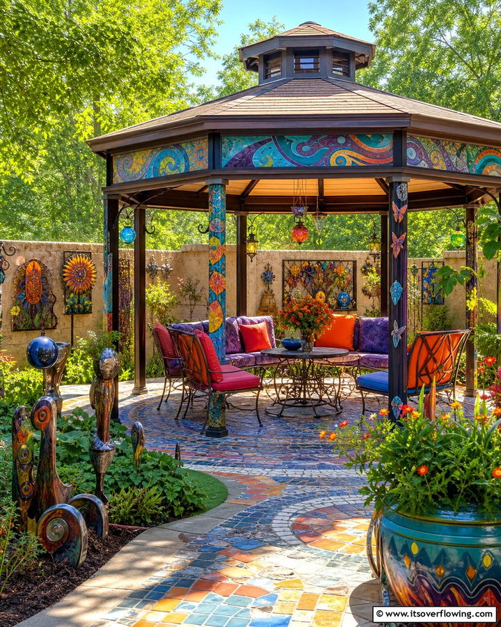 Artistic Expression Patio - 21 Gazebo Patio Ideas for Shaded Outdoor Entertaining Spaces