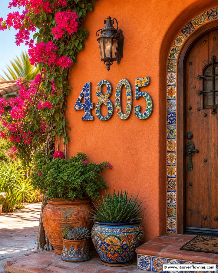 Artistic Expression in Numbers - 21 House Number Ideas to Boost Curb Appeal Creatively