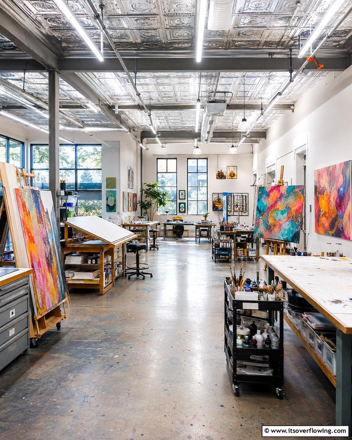 Artistic Flair for Studios - 25 Tin Ceiling Ideas for a Vintage Touch