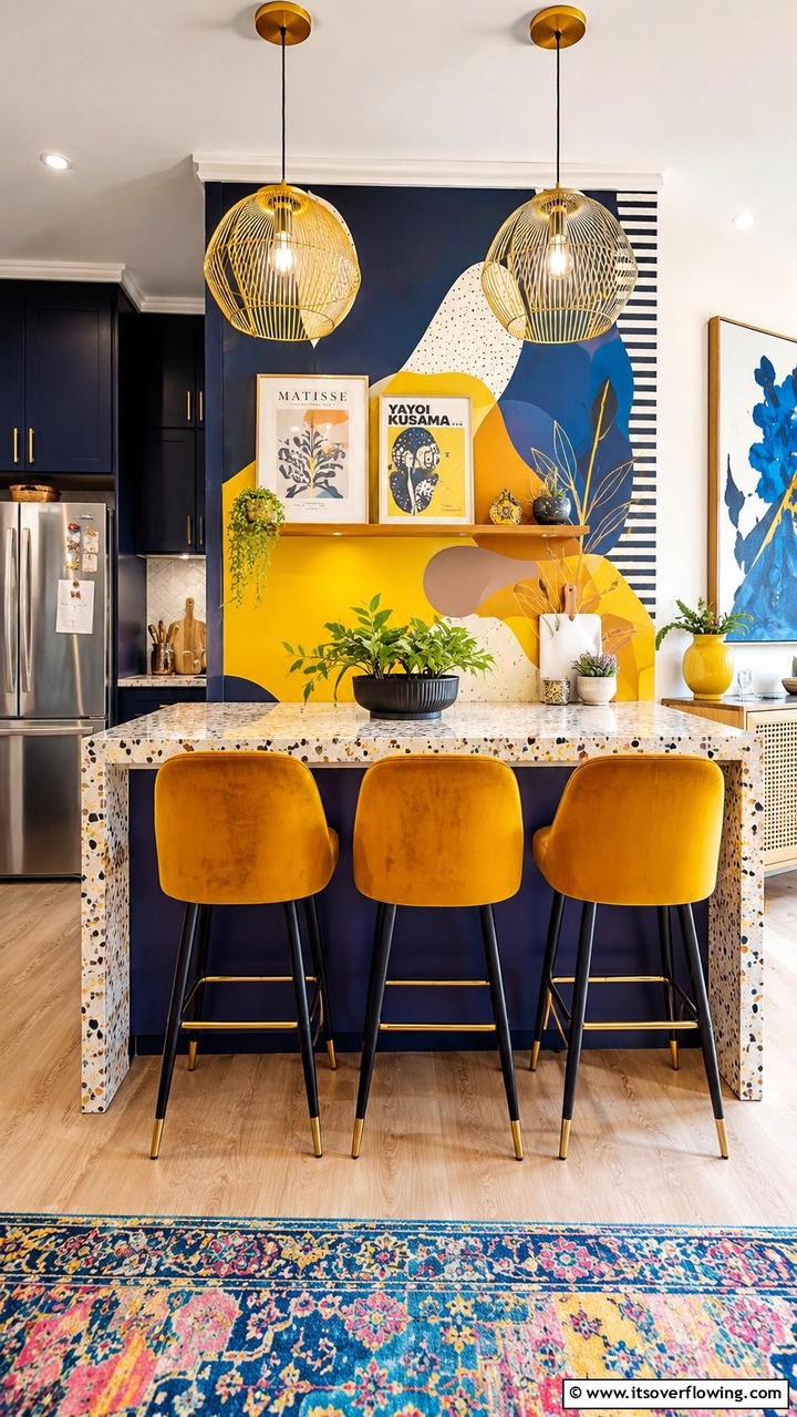 Artistic Gallery Breakfast Bar - 30 Breakfast Bar Ideas for Functional Kitchen Spaces