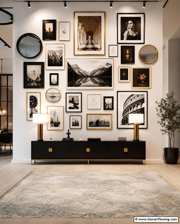 Artistic Gallery Wall - 30 Pinterest Living Room Decor Ideas for 2024 Trends