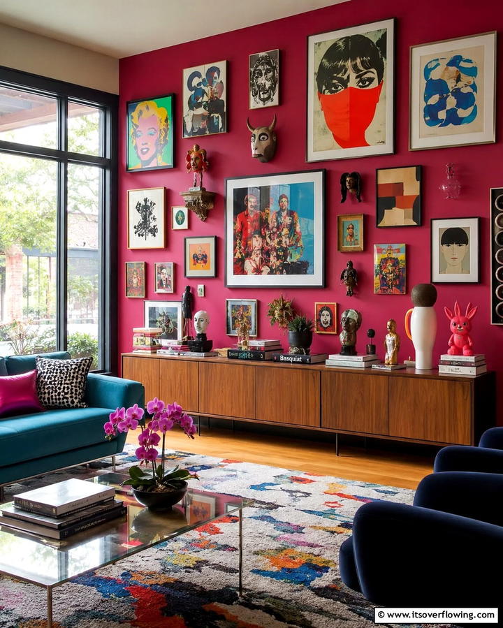 Artistic Gallery Walls - 25 Maximalist Living Room Design Ideas for Bold Homes