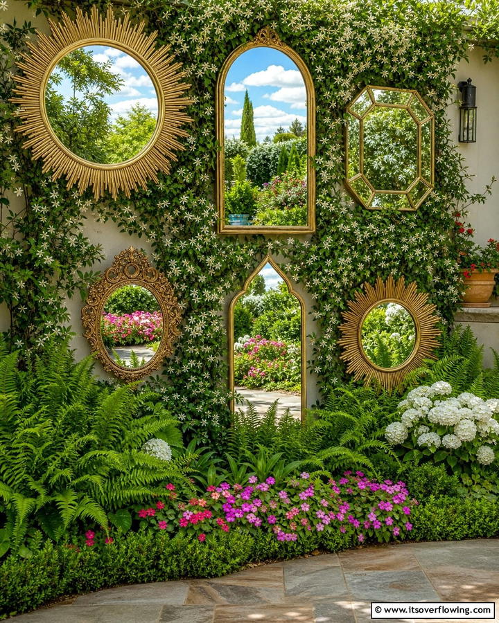 Artistic Garden Mirrors - 30 Garden Art Ideas to Personalize Your Outdoor Space