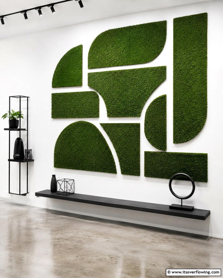 Artistic Grass Installation - 30 Artificial Grass Wall Design Ideas for Urban Oasis