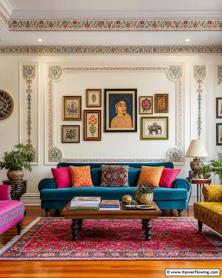 Artistic Hand Painted Designs - 30 Wall Molding Ideas to Elevate Your Interior Design