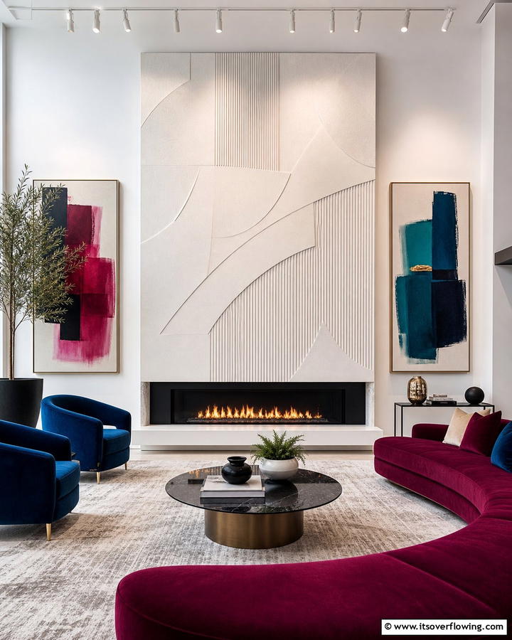 Artistic Linear Fireplace Focal Point - 30 Linear Fireplace Ideas for Modern Home Heating