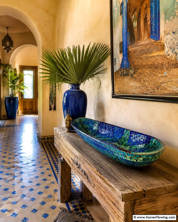 Artistic Mosaic Dough Bowl Designs - 30 Rustic Dough Bowl Decor Concepts for Farmhouse-Inspired Homes