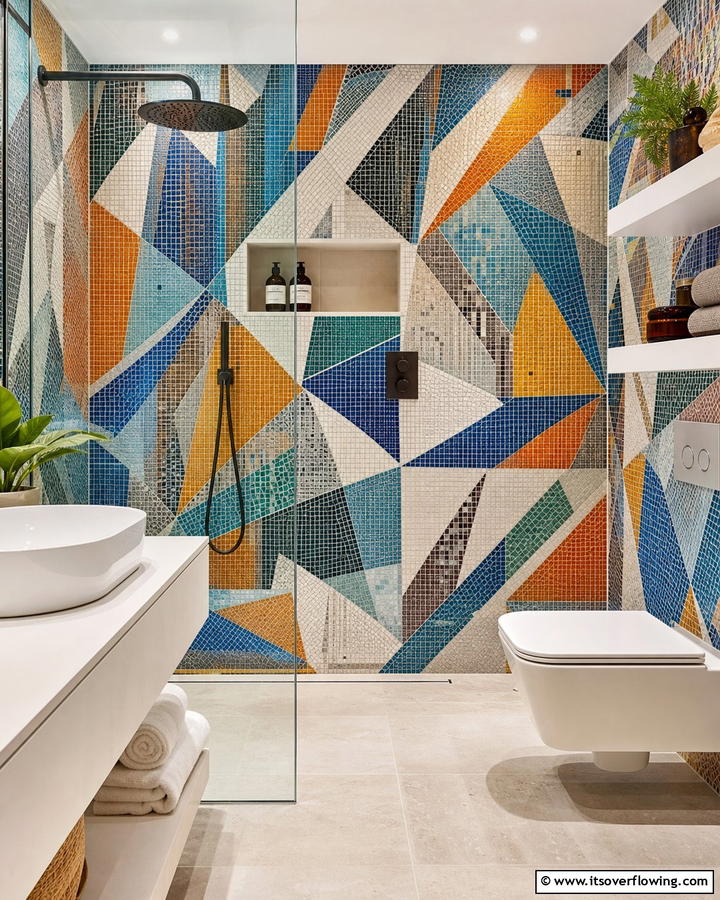 Artistic Mosaic Wet Room - 30 Modern Wet Room Ideas for Sleek Bathroom Functionality