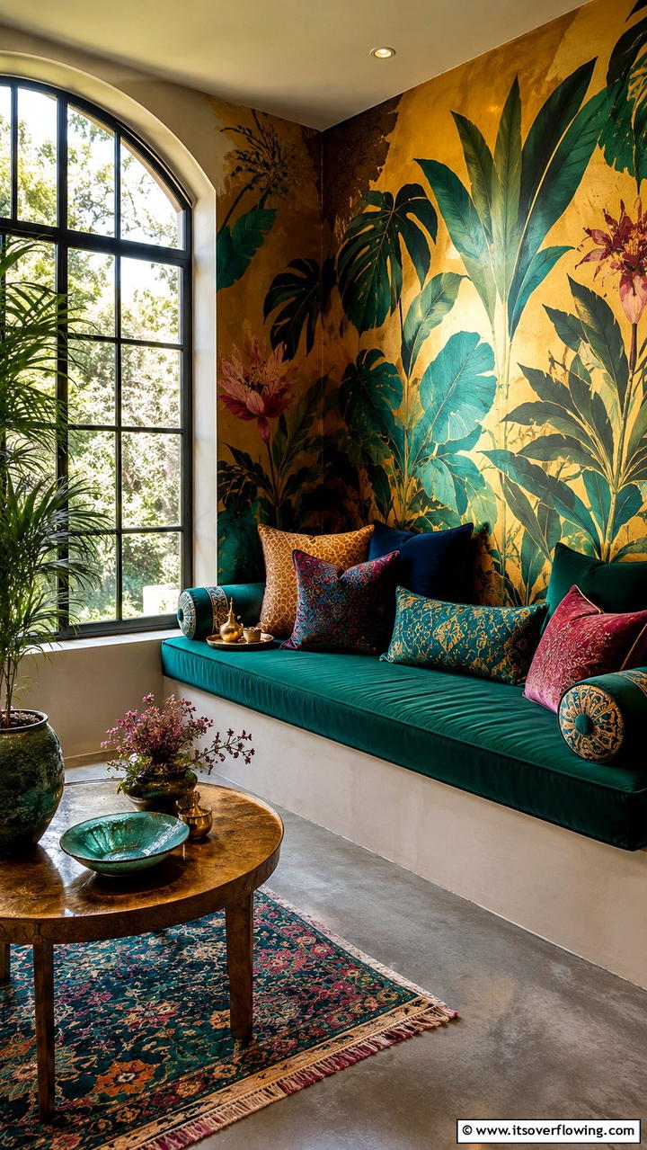 Artistic Mural Window Seat - 21 Cozy Window Seat Ideas for Reading Nooks and Storage