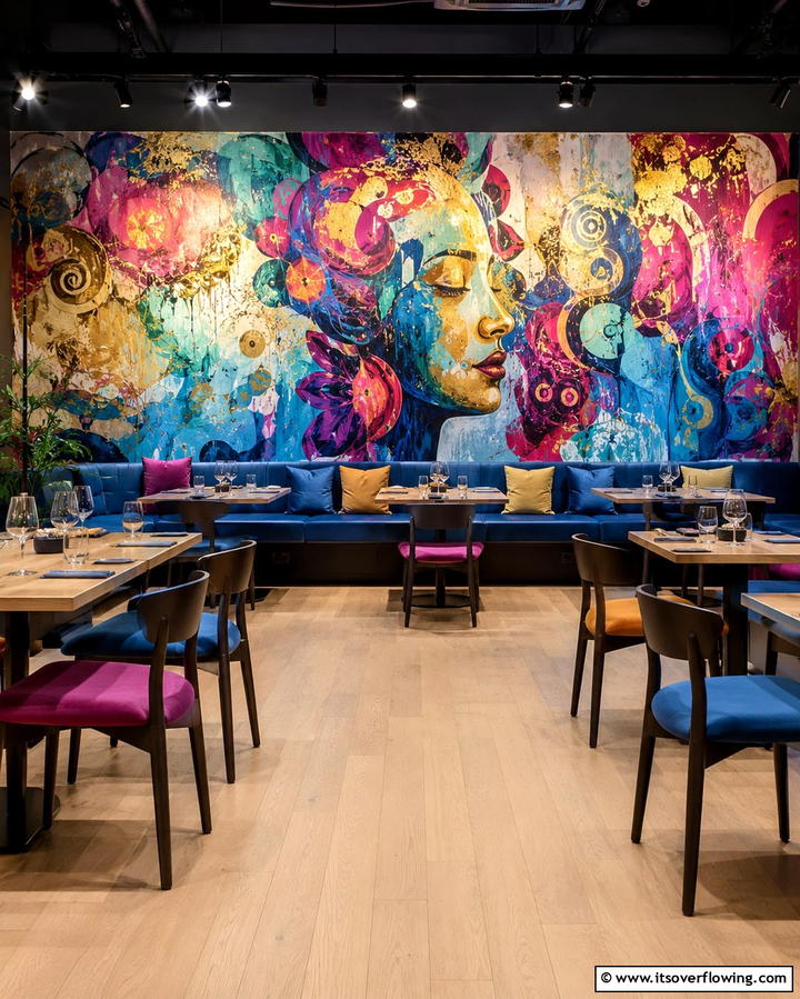 Artistic Murals for Visual Impact - 25 Restaurant Interior Design Ideas for a Unique Ambiance