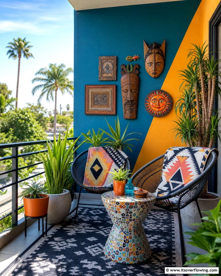 Artistic Outdoor Decor - 21 Small Balcony Decor Ideas for Cozy Outdoor Retreats