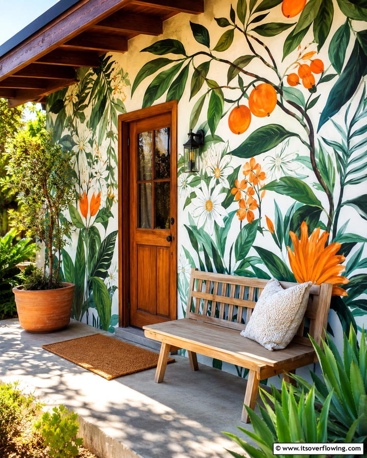 Artistic Outdoor Murals - 30 Barndominium Front Porch Ideas for Rustic Charm