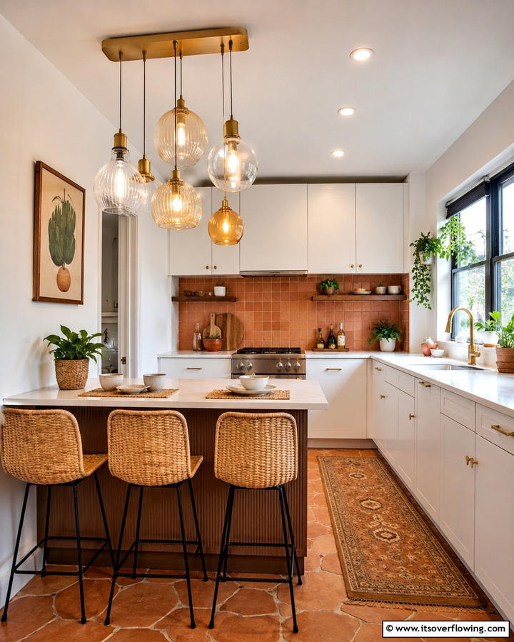 Artistic Pendant Clusters - 30 Small Kitchen Lighting Ideas to Brighten Compact Spaces