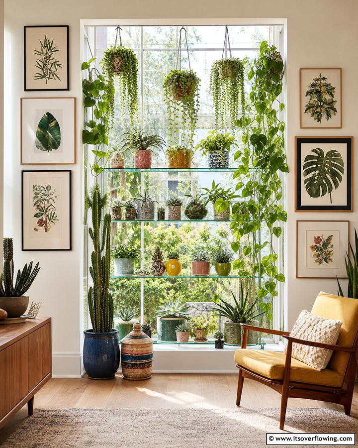 Artistic Plant Arrangement - 20 Garden Window Ideas to Brighten Your Indoor Space