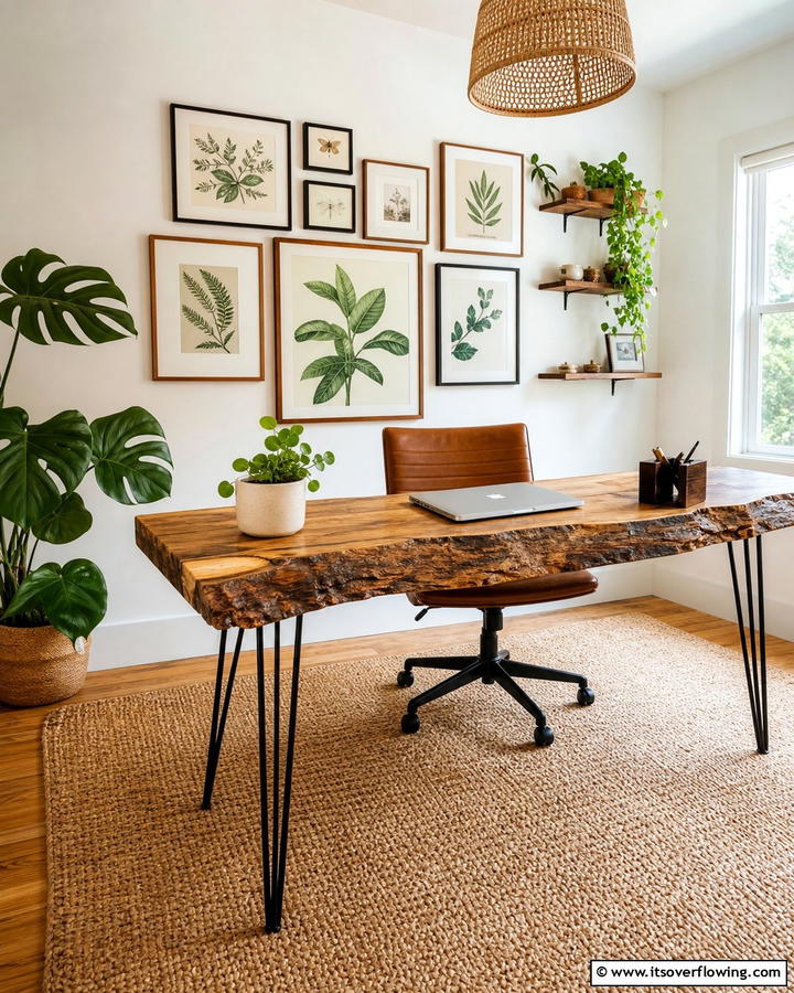Artistic Reclaimed Wood Desk - 21 Desk Ideas for Productive & Stylish Home Offices