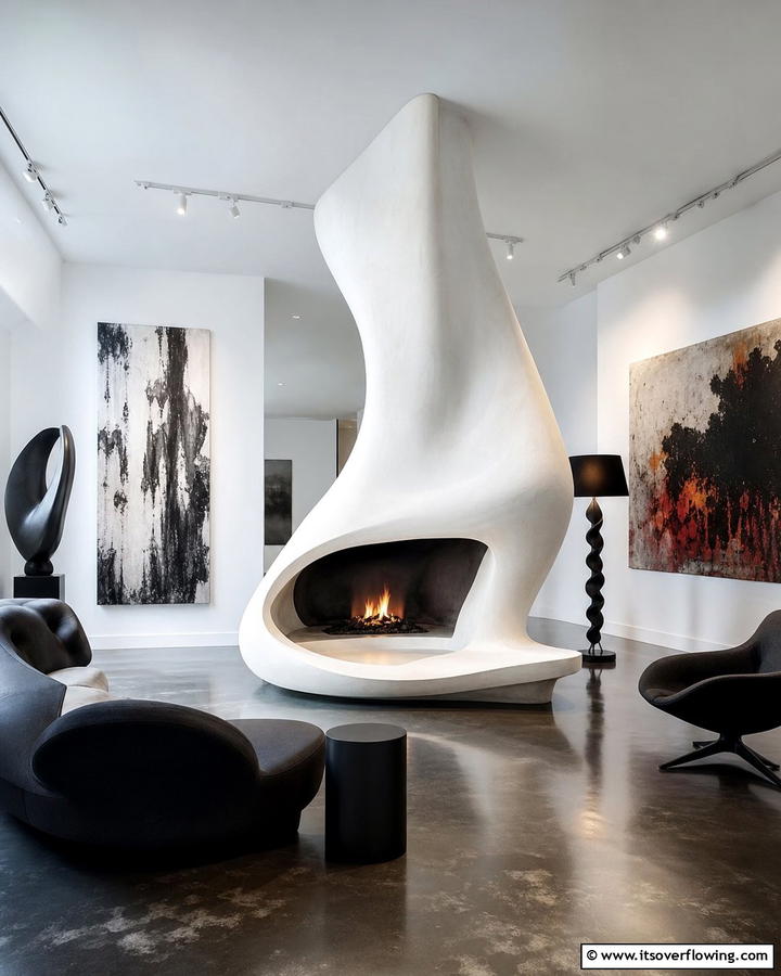 Artistic Sculptural Fireplaces - 21 Cozy and Modern Fireplace Ideas for Every Home Style