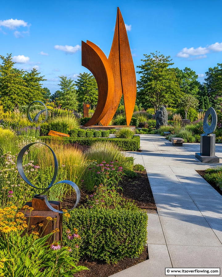 Artistic Sculptural Garden - 30 Garden Layout Ideas- Strategic Planting & Design Tips