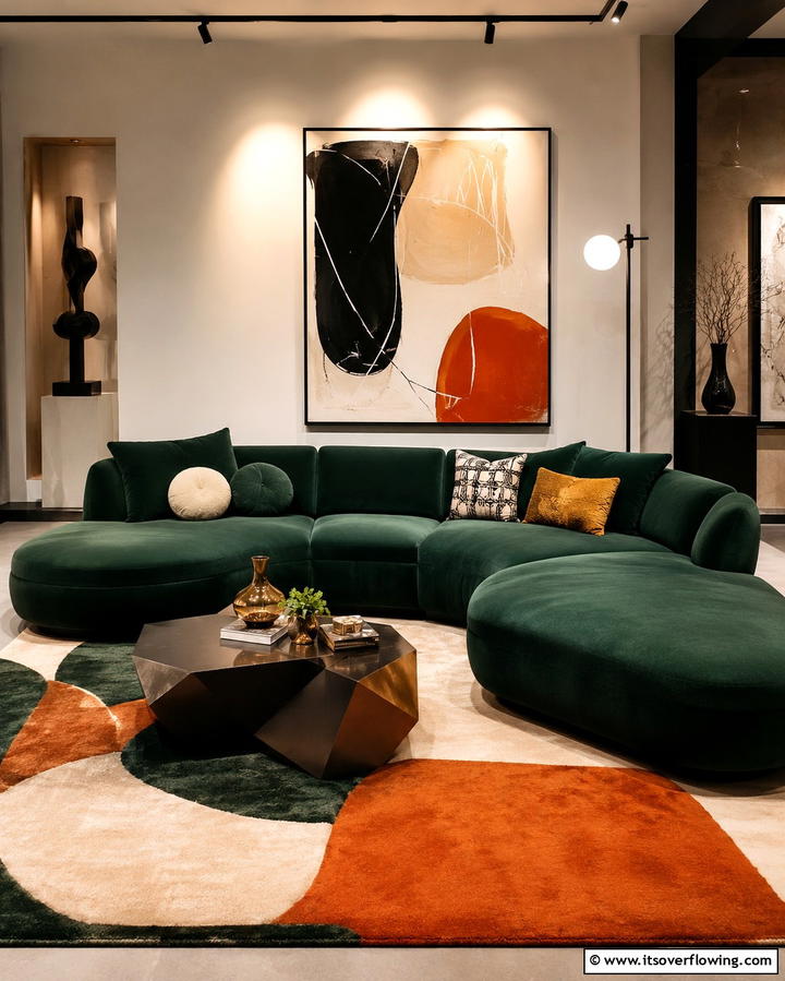 Artistic Sectional Designs with Unique Flair - 30 Sectional Living Room Ideas for Flexible Seating