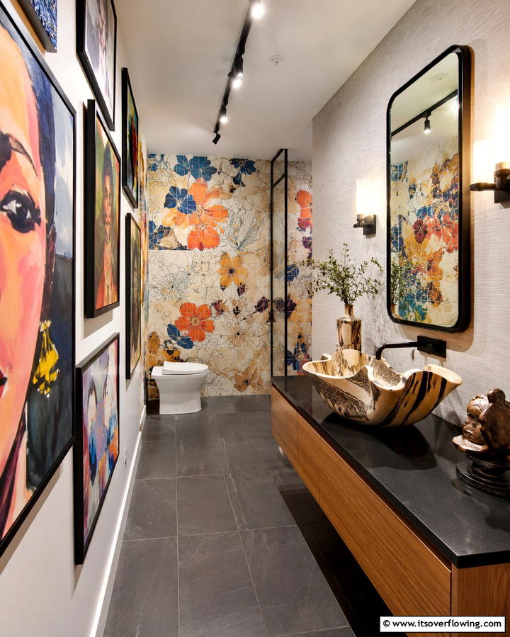 Artistic Statement Bathroom - 30 Stylish Bathroom Decor Ideas for a Spa-Like Retreat