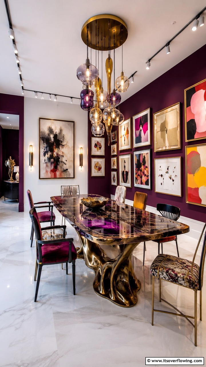 Artistic Statement Dining - 30 Dining Room Ideas for Memorable Gatherings