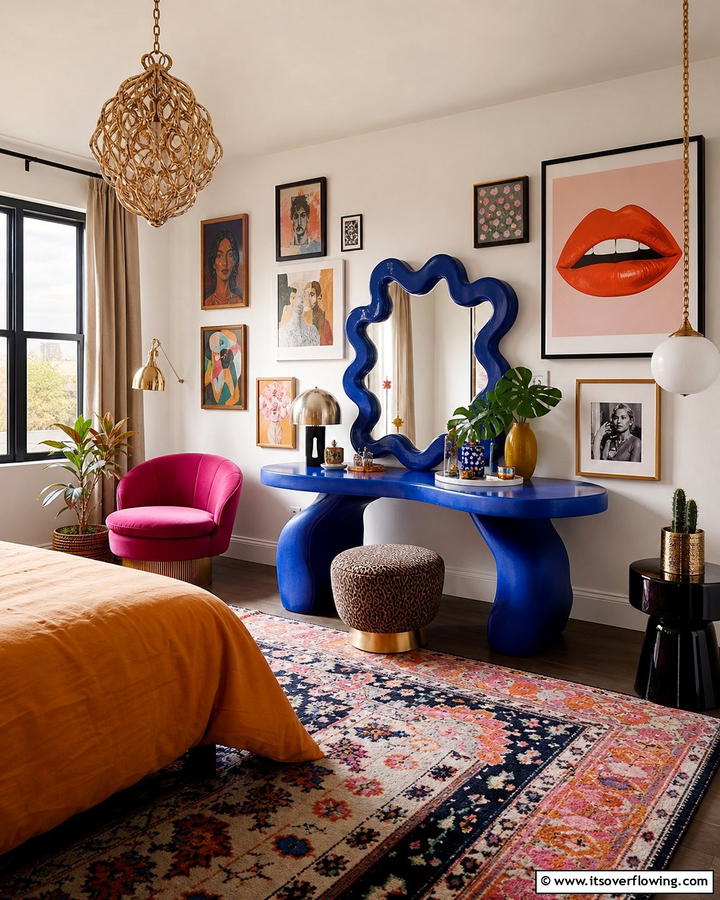 Artistic Statement Piece - 20 Dressing Table Ideas for a Chic and Functional Space