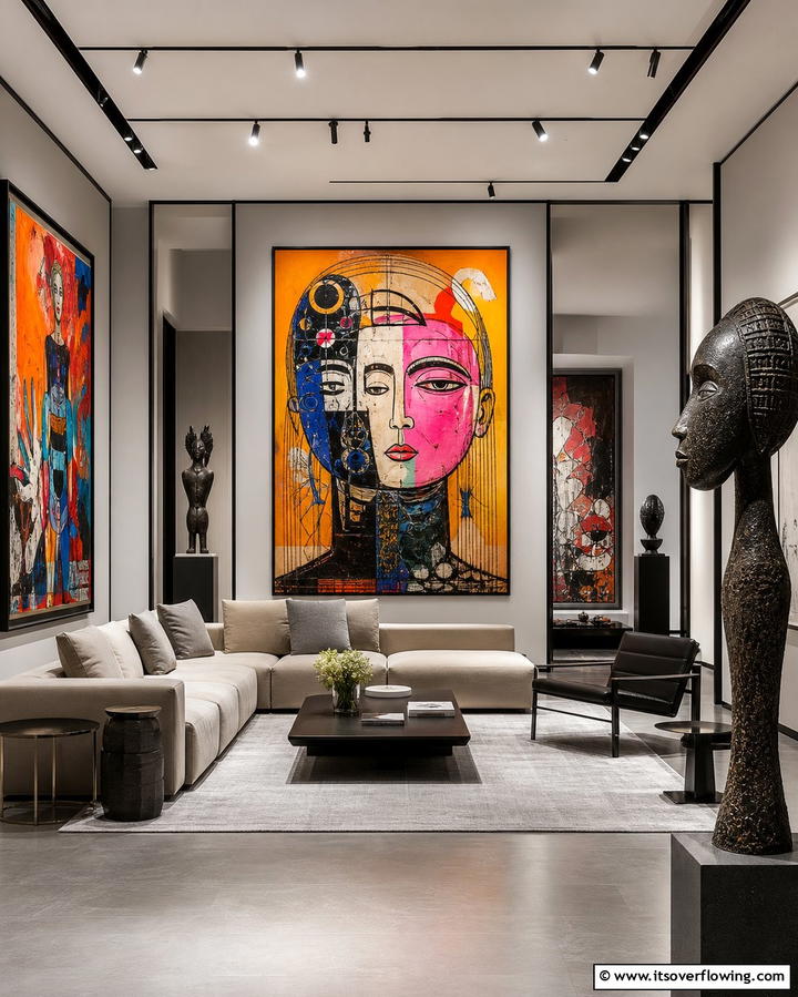 Artistic Statement - 25 Living Room With Grey Walls and Black Trim Ideas