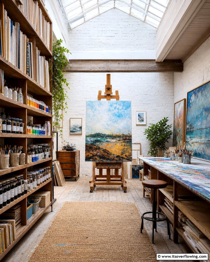 Artistic Studio - 25 Den Ideas to Create a Comfortable Retreat