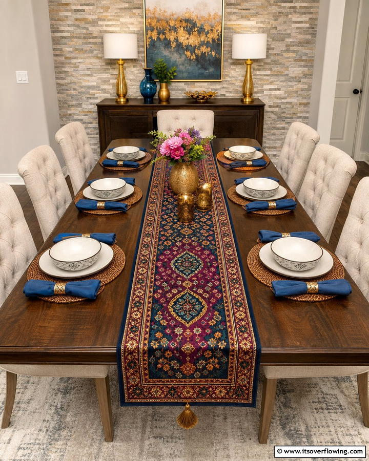 Artistic Table Runner Designs - 21 Dining Table Decor Ideas to Impress Your Guests