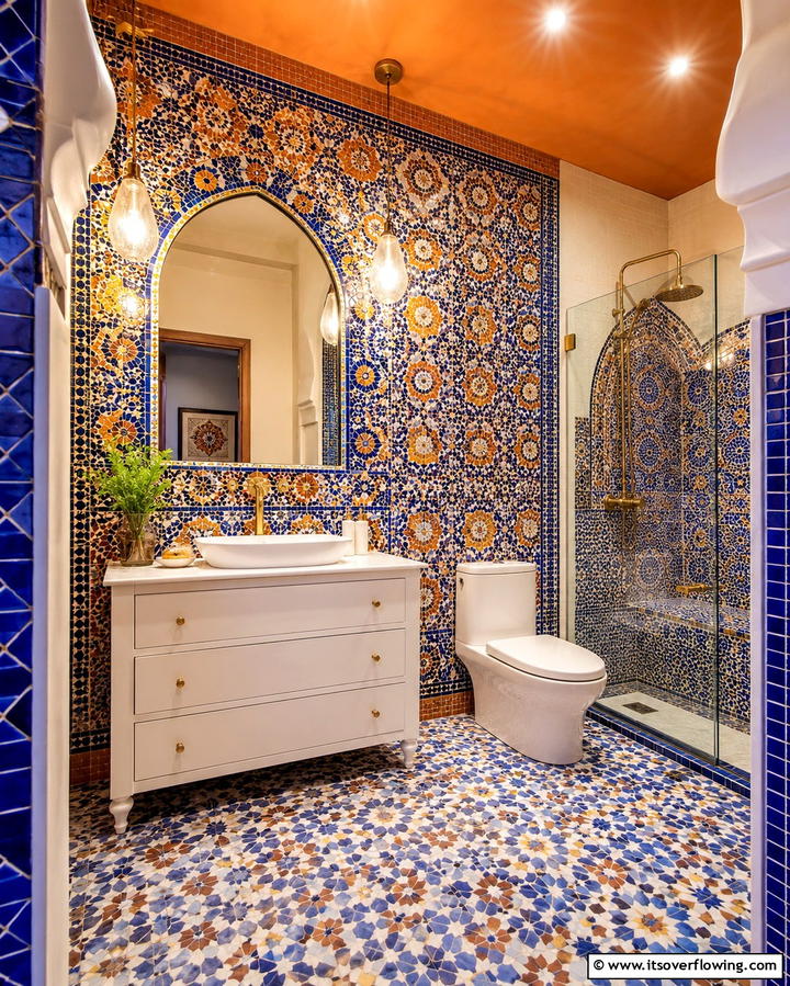 Artistic Tile Mosaics - 30 Romantic Bathroom Ideas for a Luxurious Spa Retreat