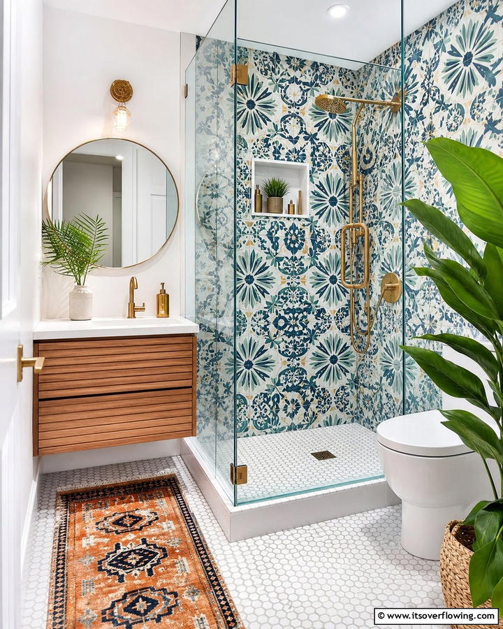 Artistic Tile Patterns - 21 Small Shower Design Ideas for Stylish Functionality