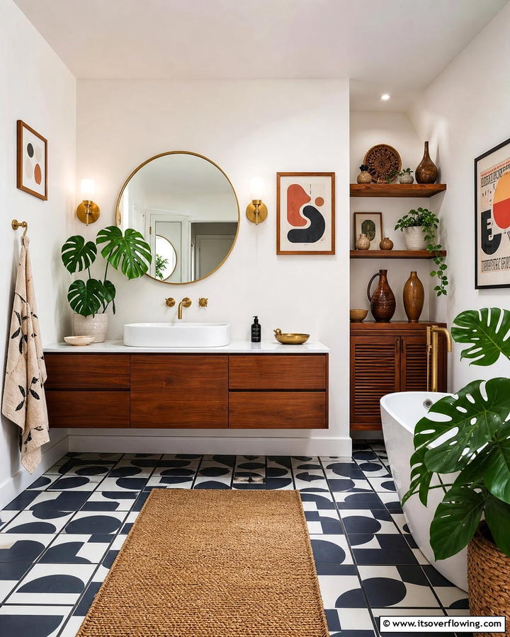 Artistic Touches - 21 Mid-Century Modern Bathroom Ideas for Retro Elegance