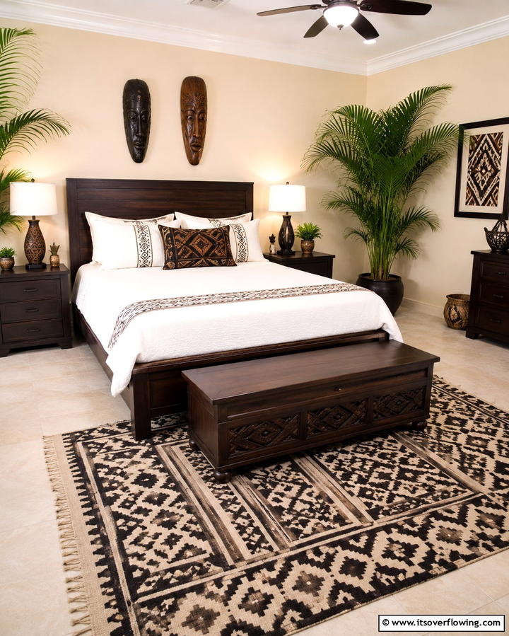 Artistic Tribal Accents - 30 Jungle-Themed Bedroom Ideas- Wild & Whimsical Decor