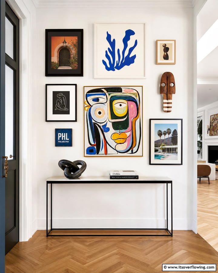 Artistic Wall Decor Impact - 21 Foyer Decor Ideas to Elevate Your Entryway’s First Impression