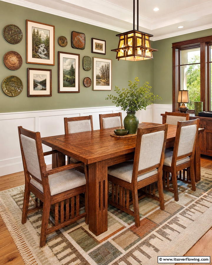 Artistic Wall Decor for Personality - 20 Craftsman Dining Room Ideas for a Timeless Look