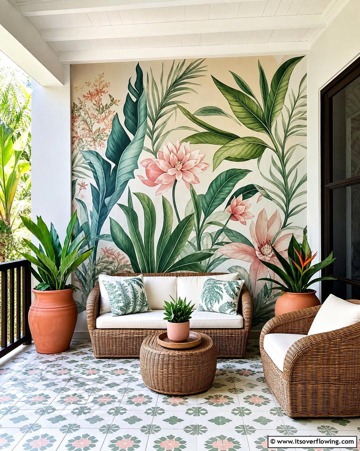 Artistic Wall Murals - 21 Small Porch Decor Ideas for Welcoming Entryways