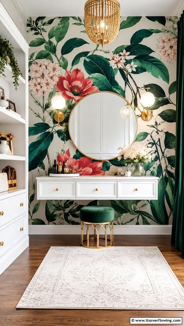 Artistic Wall Murals - 30 Dressing Room Ideas for Organized Luxury