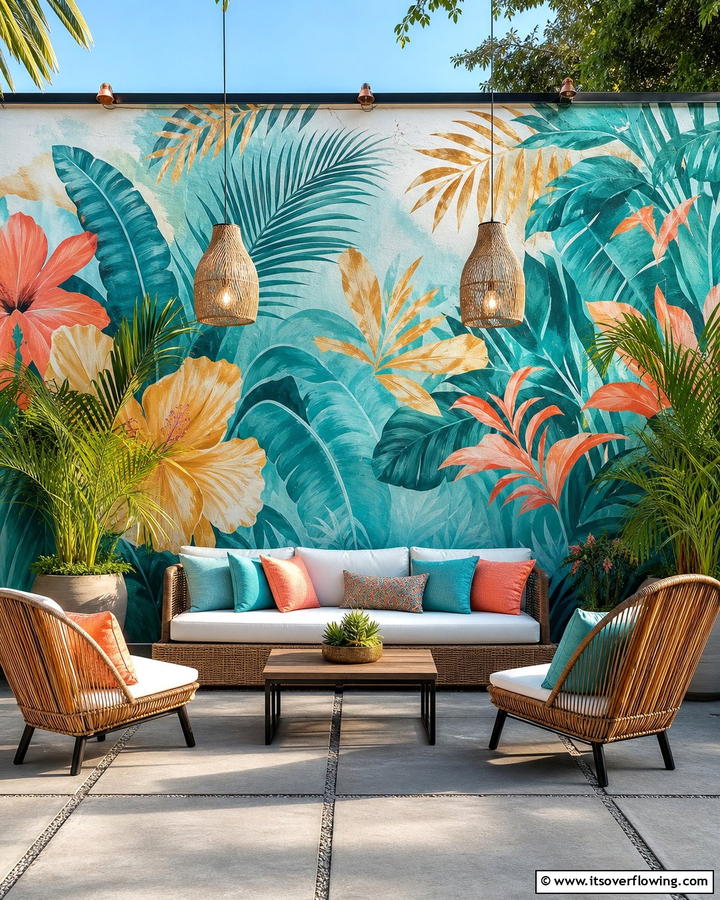 Artistic Wall Murals - 21 Patio Decor Concepts to Refresh Your Outdoor Living Area