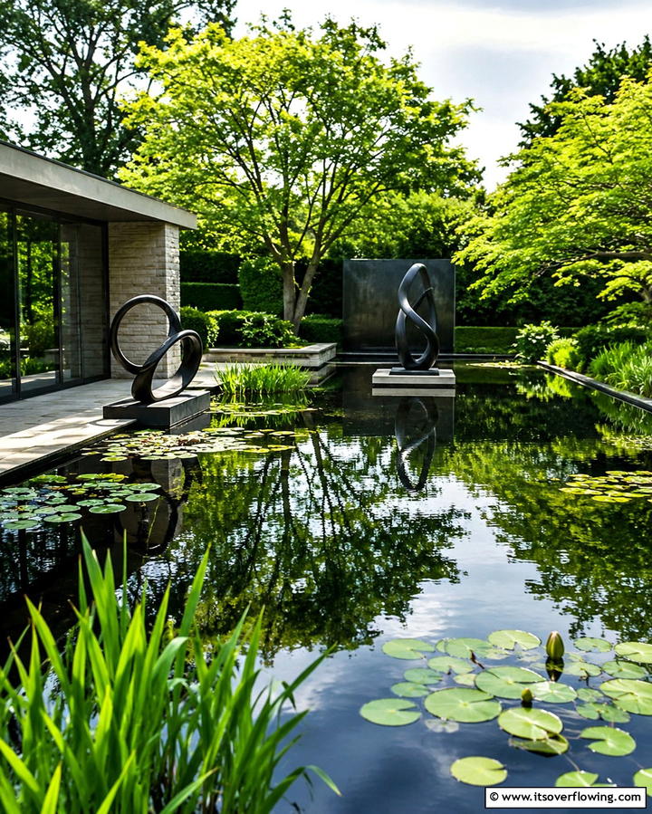 Artistic Water Mirror - 30 Backyard Pond Ideas for Serene Water Features