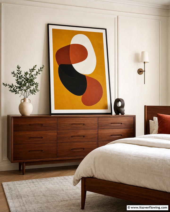 Artwork Display - 25 Dresser Decor Ideas to Transform Your Bedroom