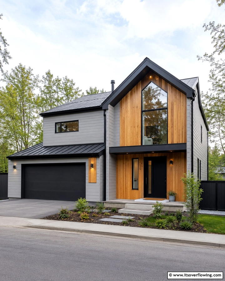 Ash Gray for a Modern Lightened Contrast - 25 Paint Colors for a Modern Black House With Cedar Accents