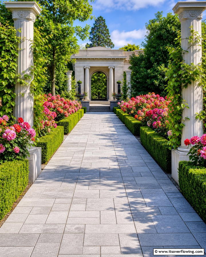 Ashlar Pattern Walkway - 20 Grey Paver Walkway Ideas for a Modern Landscape